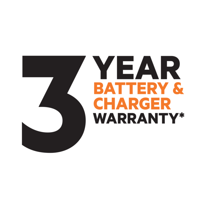 3 YEAR BATTERY & CHARGER WARRANTY